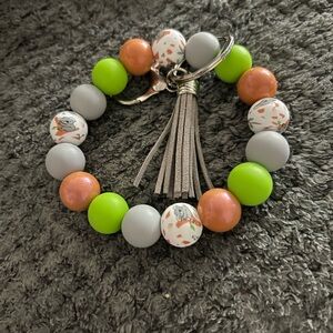 Colorful koala Beaded keychain Bracelet with Tassel